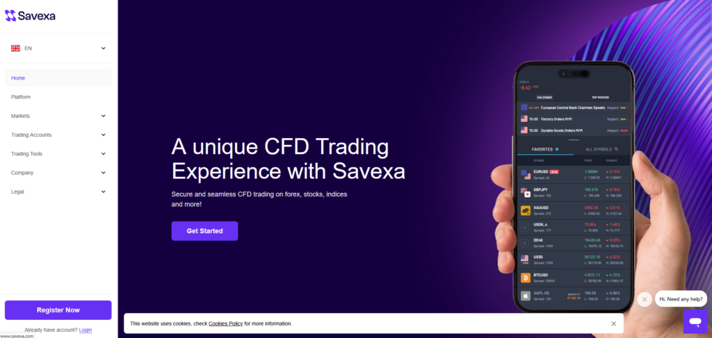 Savexa Homepage